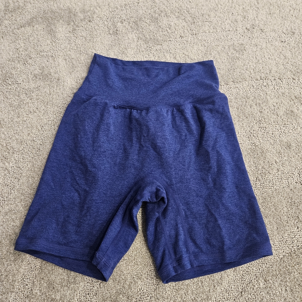 Blue High-Waisted Shorts